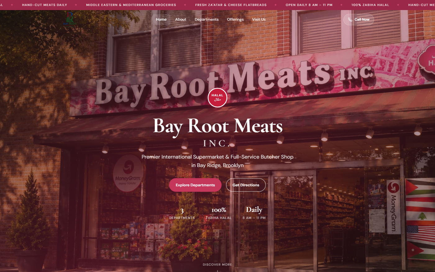 Bay Root Meats — website by Ascendra